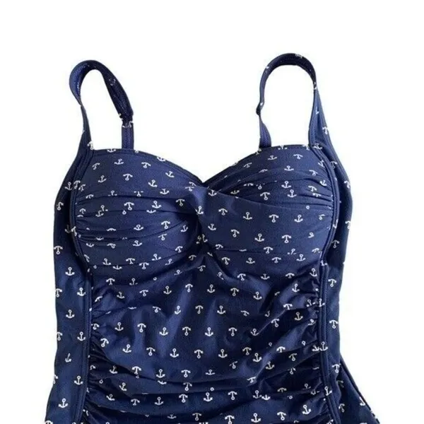 Niptuck Swimsuit One Piece 4 Blue Floral Fit Cup Shaping Swimwear‎ - Image 2