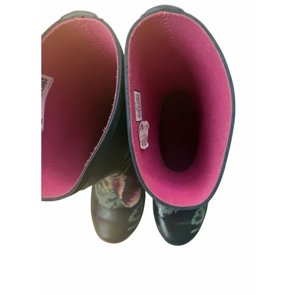Joules Womens Molly Welly Rainboots Blue Floral Pattern Pink Floral Rain Boots 7 - Image 5