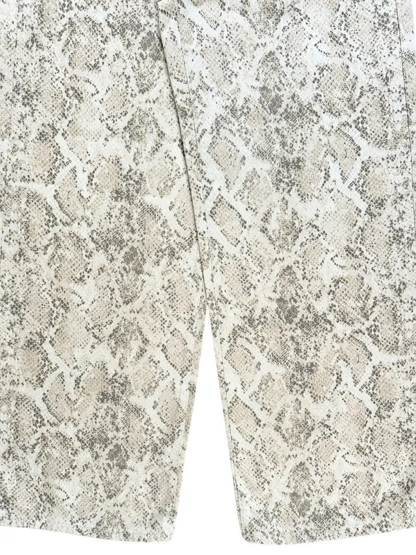 NWT Wild Fable Low Rise Baggy Wide Leg Snake-Print Jeans White Tan Size XXS - Image 5