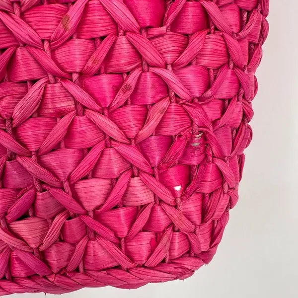Barney’s New York NWT Pink Straw‎ Beaded Handle Tote Bag - Image 13