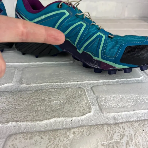 Salomon Speedcross 4 Shoes Womens 8.5 Blue Purple Trail Running Quicklace Lugs - Image 12