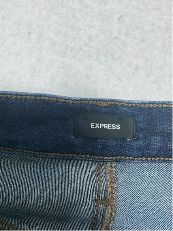 Woman’s Express 90s Slim Super High Rise Blue Denim Jeans 8 short Solid - Image 4