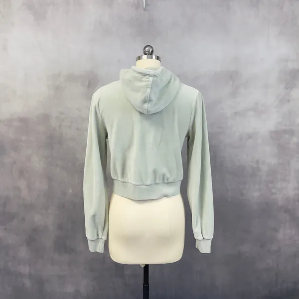 John Galt Brandy Melville Velour Zip Up‎ Hoodie Women OS Crop Soft Street Y2K - Image 4