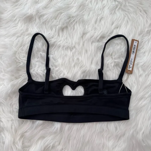 Skims Cotton Jersey Heart Scoop Bralette Soot Size XS - Image 7
