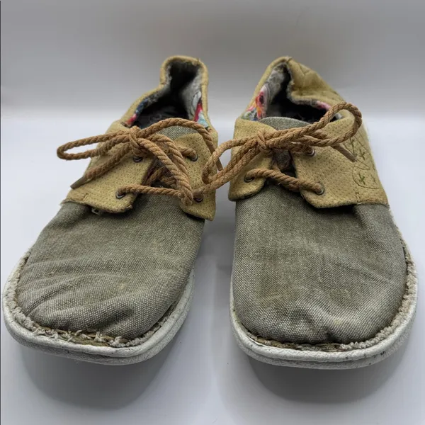 Justin Boots Cac-Tie Lace-Up Casual Shoes Tan Khaki Floral Lined Women’s JL142 Sz 8.5 - Image 7