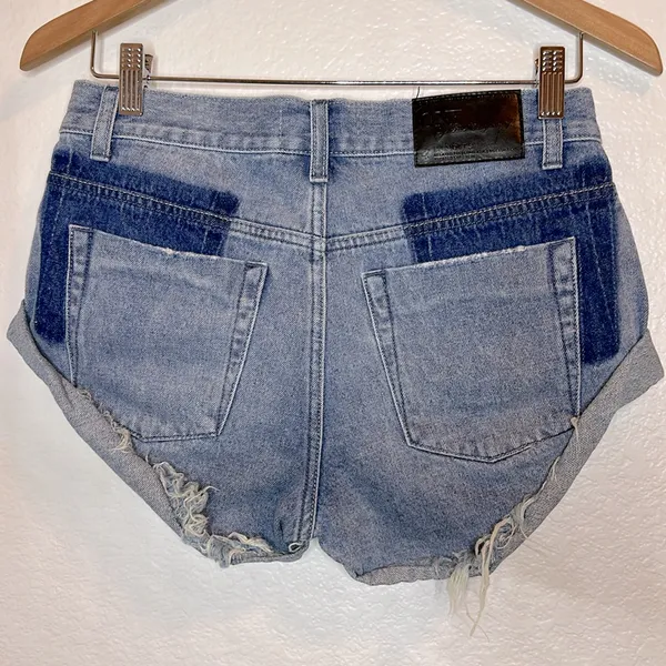 ONE X ONE Teaspoon High Waist Bandits Denim Shorts - Image 2