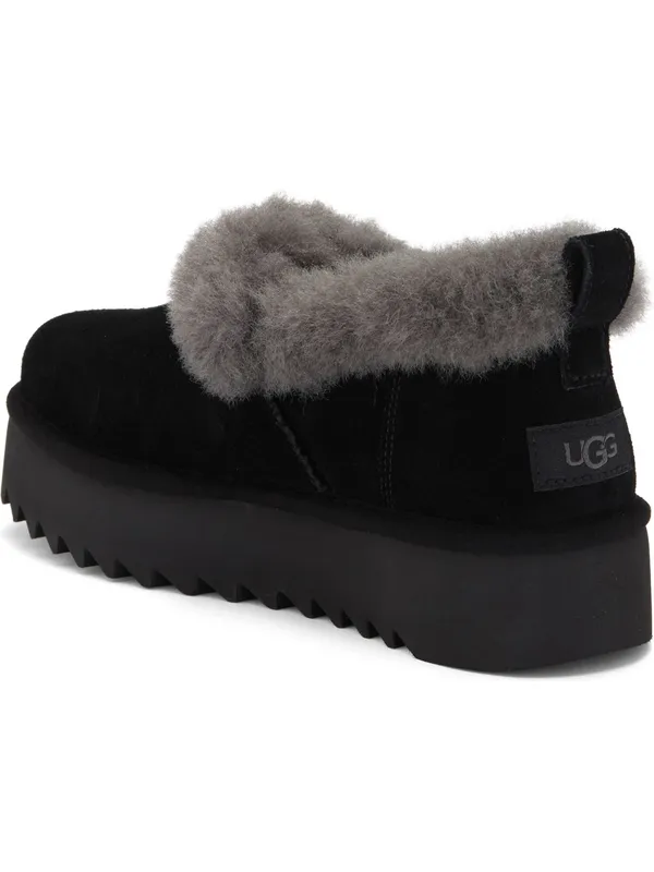 UGG Nita Genuine Shearling Slipper Black Gray Platform NWOB Women’s 9 - Image 2