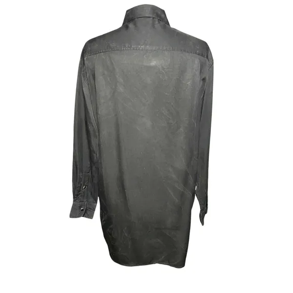 THE KOOPLES Women’s Black Acid Wash Beaded Snap Front Western Shirt - Image 5
