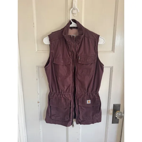 Carhartt women's El Paso Ripstop Utility Vest in Blackberry size XS‎ (0/2) - Image 9