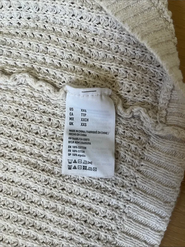 American Eagle Outfitters Knit Cardigan in White Cream Women's XXS - Image 6