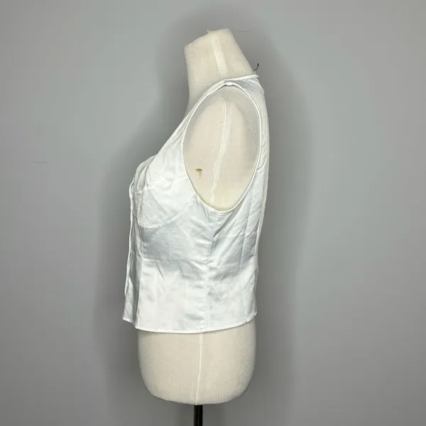 Topshop- White Button Up Tank Top - Image 2