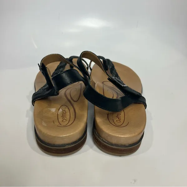Aetrex Evie braided leather‎ sandals black womens size 41 - Image 4