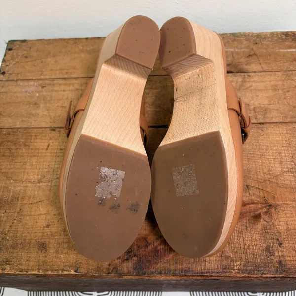 Madewell The Monique Buckle Clog Burnished Caramel Sz 9 - Image 7