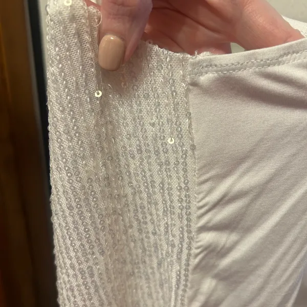 Pulse bright white Sequin Camisole size large - Image 6