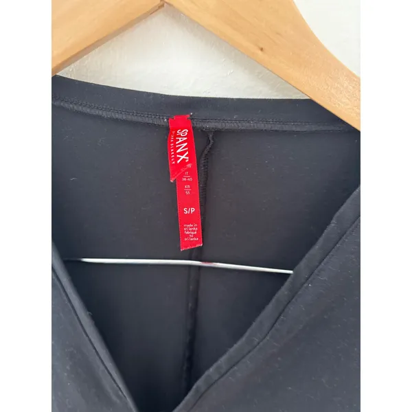 Spanx Suit Your Fancy Long Sleeve V‎ Neck Bodysuit Black Small S/P Thong Back - Image 2