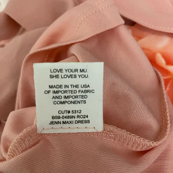 Show Me Your Mumu Jenn‎ Maxi Dress V-Neck Pink Gown Wedding Bridal Womens Medium - Image 9