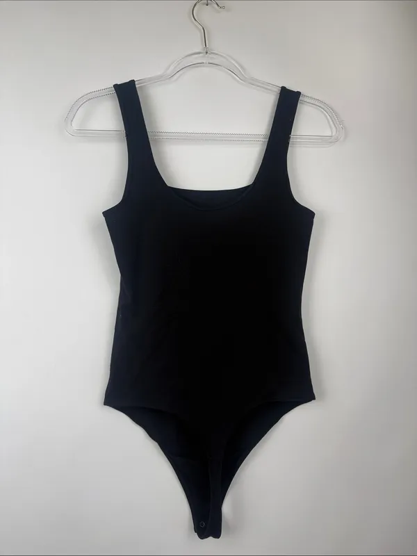 Abercrombie Soft AF Collection Black Tank Sleeveless Bodysuit Size Medium - Image 4