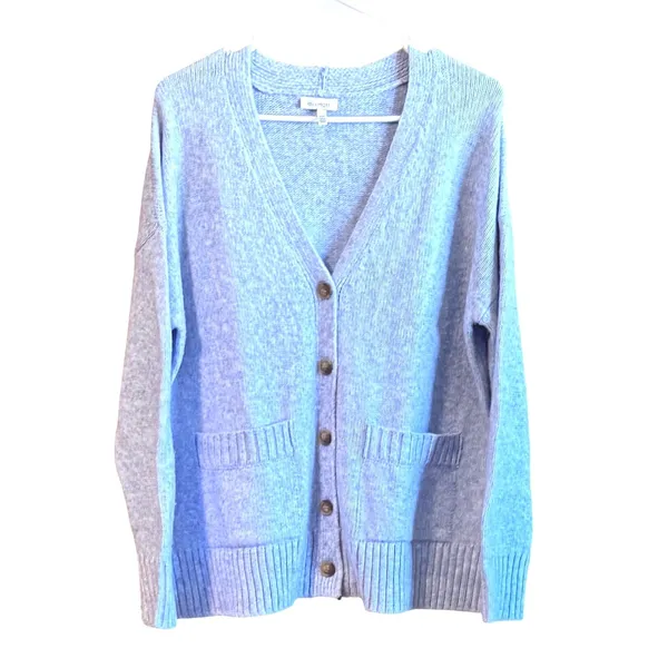 Ella Moss Womens Small Raglan Sleeve Button Front Cardigan Sweater Light Blue - Image 2