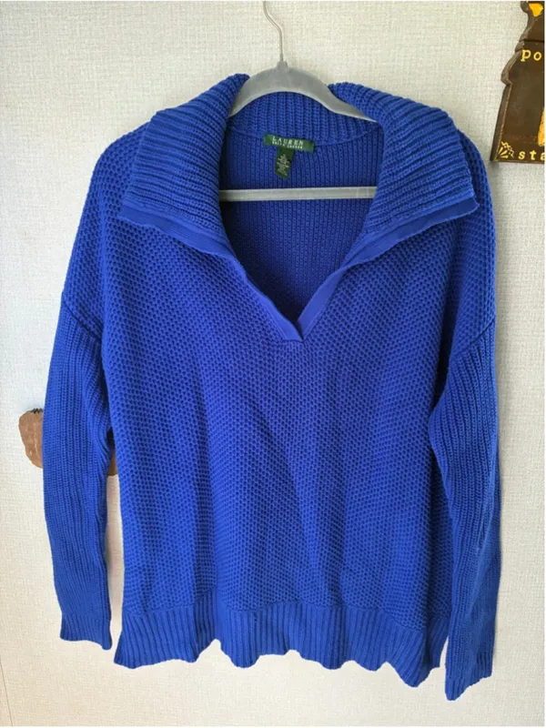 Lauren Ralph Lauren Blue Knit Pullover Sweater XL - Image 2