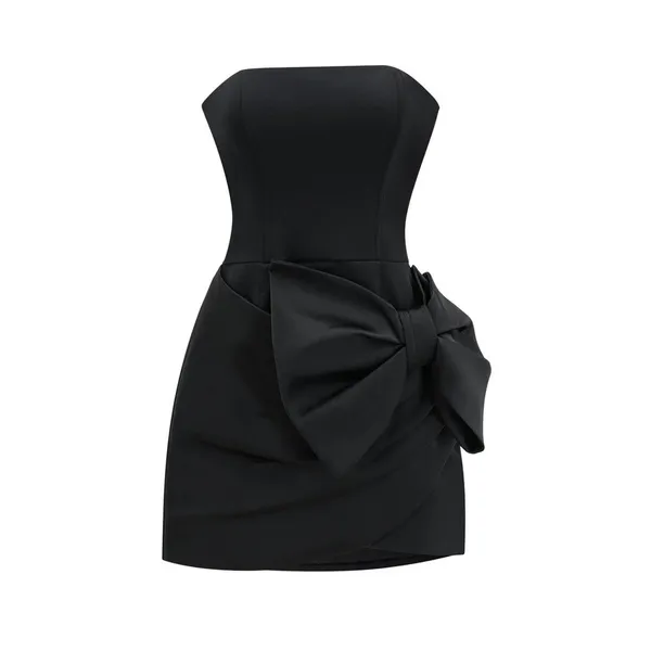 Miss Rosier‎ NEW Lanetta Bowknot Asymmetrical Mini Dress XS Classic Bridal - Image 4