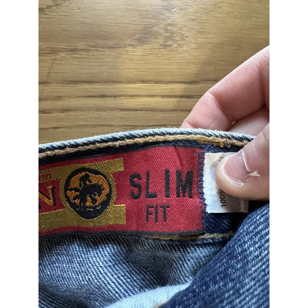Vintage 90’s Lawman Western Slim Fit Straight‎ Leg Dark Blue Denim Jeans Size 1 - Image 10