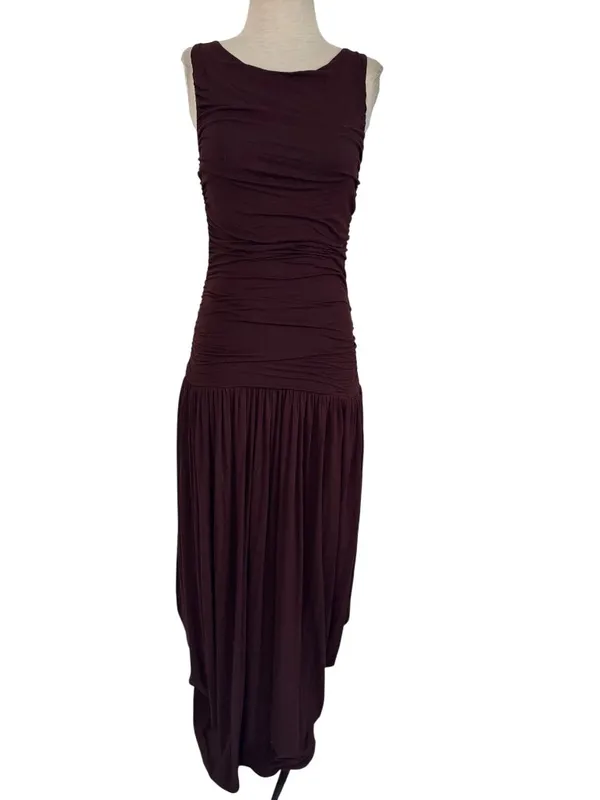 Summer Away Patmos Dress in Dark Walnut Small Womens Long Maxi - Image 4