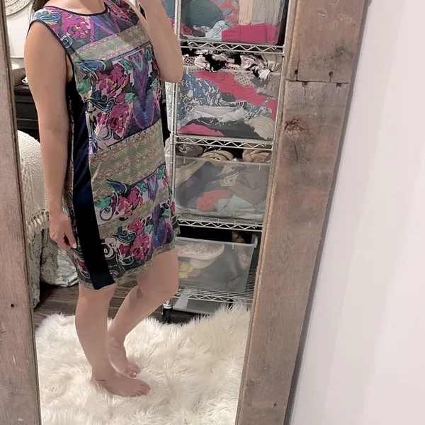 Anthropologie Kachel silk floral sleeveless dress size 12 - Image 2