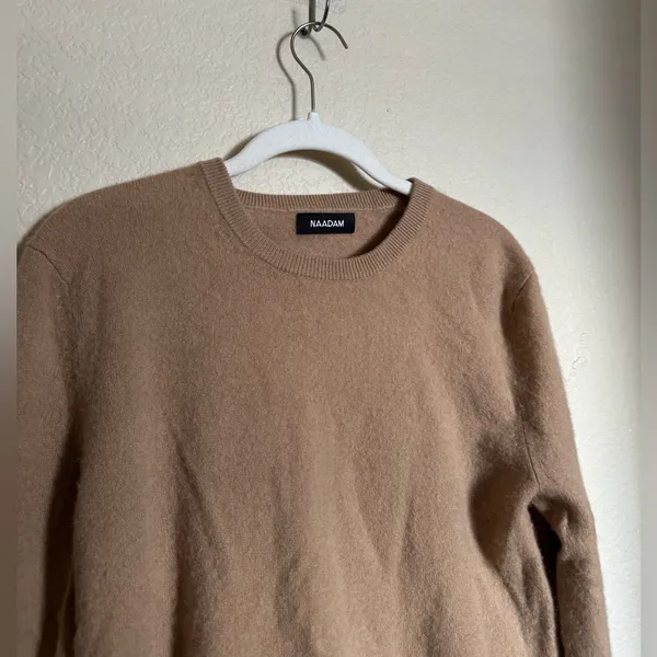 Naadam‎ cashmere crewneck sweater size small tan - Image 3