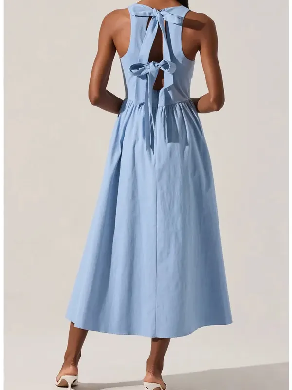 ASTR Bow Back Maxi Dress - Image 2