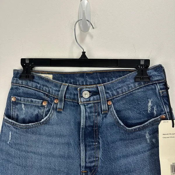 Levi's Premium 501 Original Cropped Womens Jeans High Rise Blue W 26 L 26 NWT - Image 8