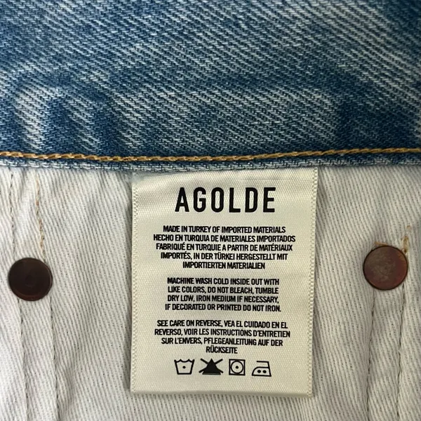 Agolde Parker Vintage Cut Off Light Wash Denim Jean Shorts - Image 5