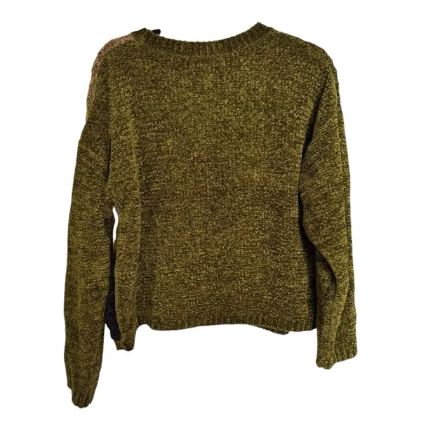 All Points Vintage Dark Colorblock Boxy Chenille Knit Sweater Womens Large - Image 2