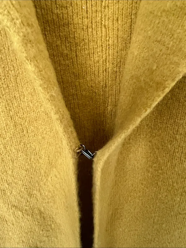 Anthropologie La Fee Verte Mustard Yellow Open Front Cardigan Coat sz L ✔️ - Image 3