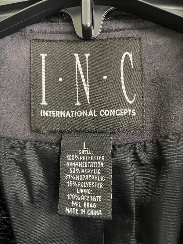 Vintage INC International Concepts Suede Penny Lane Fur Y2K Coat Large - Image 5
