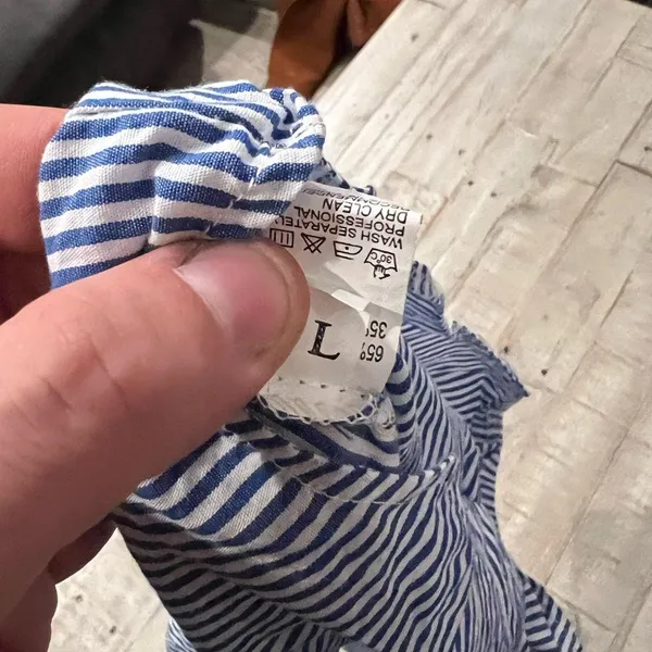 Women’s Blue & White Striped Large Shorts - Image 3