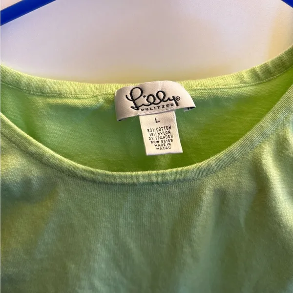 Lilly Pulitzer VINTAGE Shirt Womens Large Green Preppy Knit Tank Top - Image 3