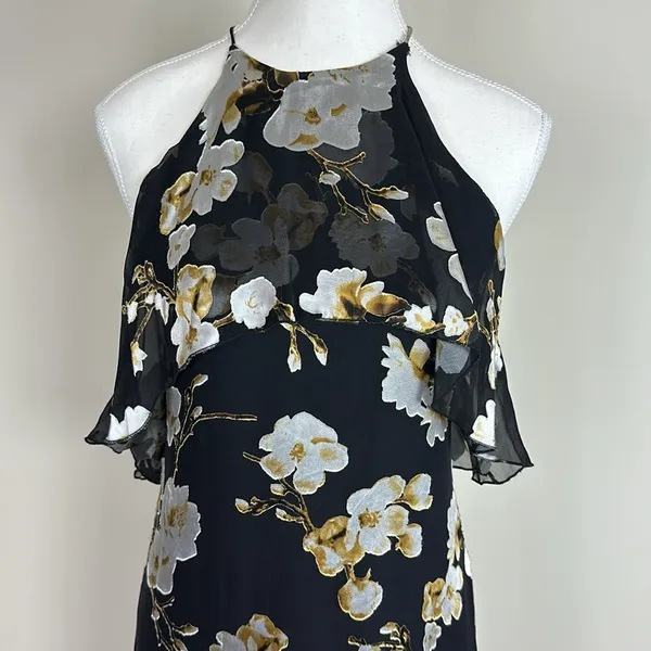 Alice + Olivia Silk Floral Asymmetrical Maxi‎ Dress Size 2 - Image 6