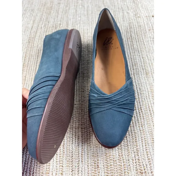 i.z. shoes women blue suede ballet‎ flats w Nike Air size 8.5 N - Image 2