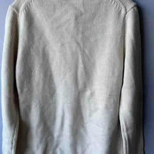 ZARA Cream Ivory 4-Pocket Button Front Cardigan Sweater Crew Neck Knit - Image 4