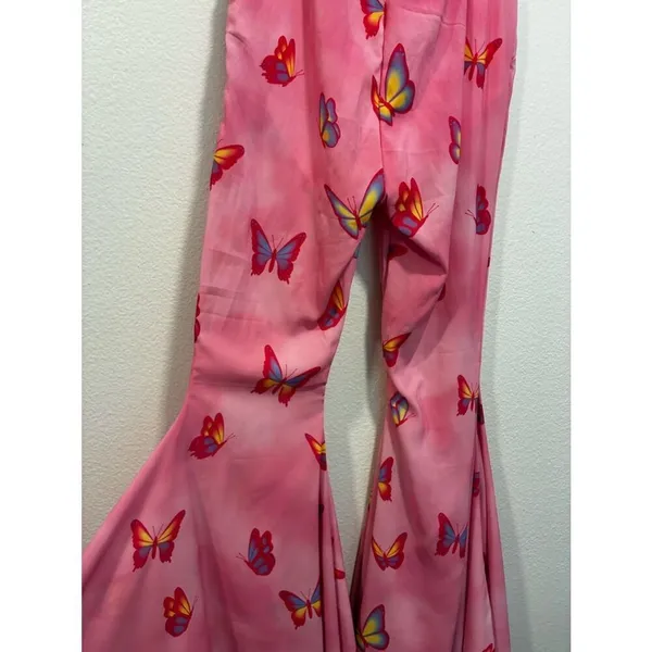 Sugar Thrillz Pink Butterfly Print Flare Pants - Image 5