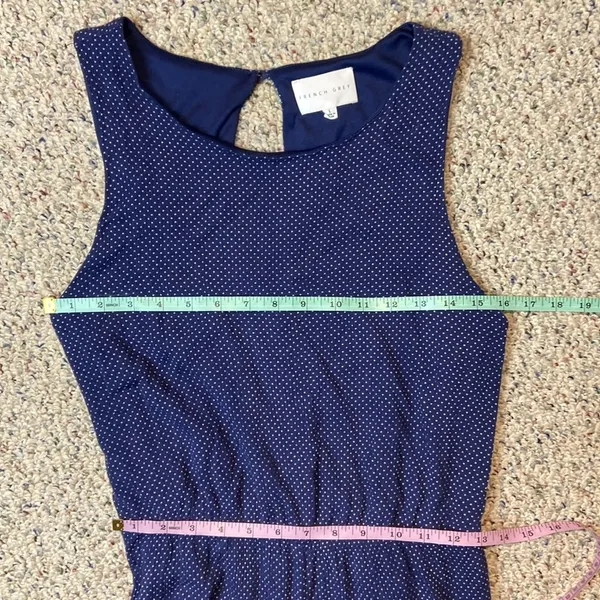 French Grey Jumpsuit Reagan Woven Polka Dot Cropped Sleeveless Size Large - Image 10