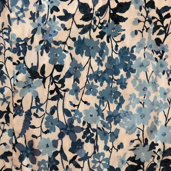Tommy Hilfiger nwt size medium Blue Floral Knot-Front Puff Sleeve Top - Image 2