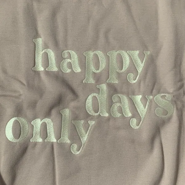Le Lis Happy Days Only Embroidered Fleece Sweatshirt NWT S Oversized Cocoa Brown - Image 7