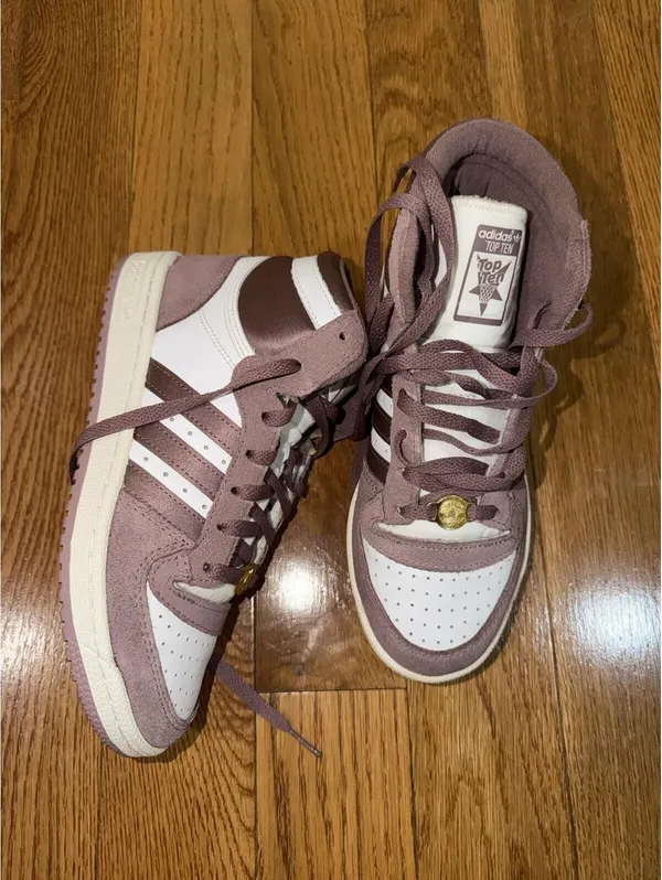 Size US 7 Women’s Adidas Top Ten RB High Casual Sneaker Shoe White Pink. - Image 5