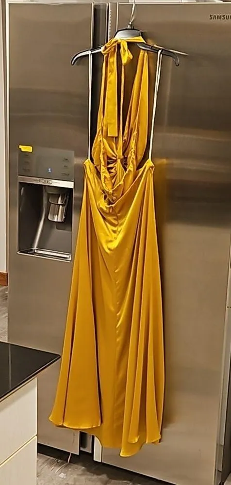 💕REFORMATION💕 Nerida Silk Dress ~ Tumeric 10 NWT - Image 11