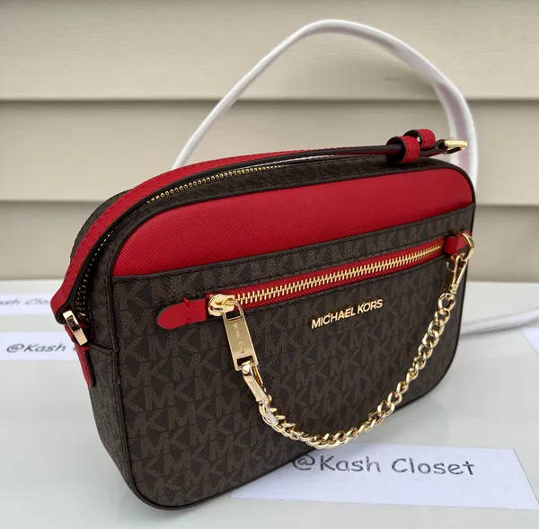Michael Kors Jet Set Item Large EW Zip Chain Crossbody Bag -Flame - Image 3