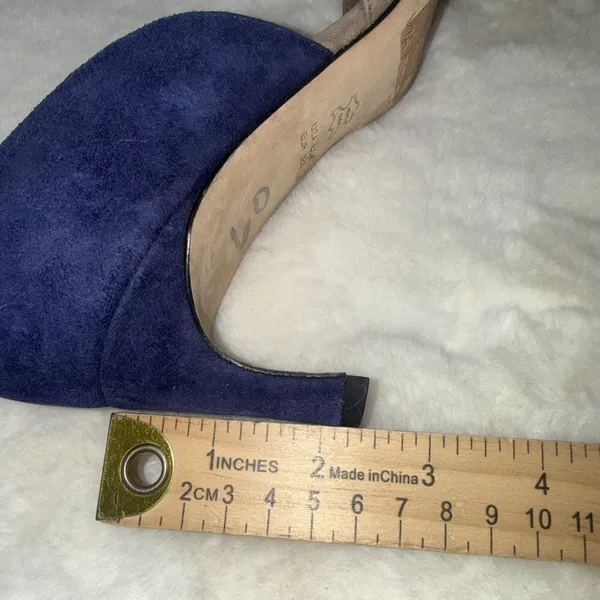 Via Spiga Two-Toned D'Orsay Genuine Leather Blue Taupe Suede Designer Pumps 8.5 - Image 10