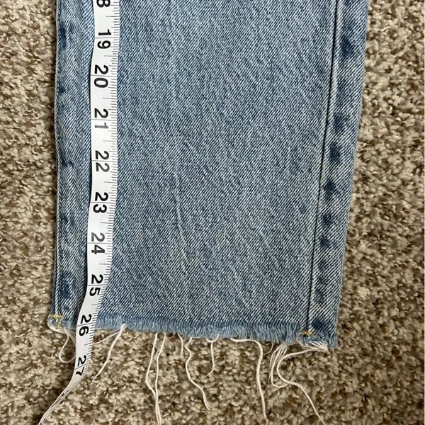 Pacsun High Rise Straight Jeans Medium Wash Distressed Denim Streetwear Size 26 - Image 6