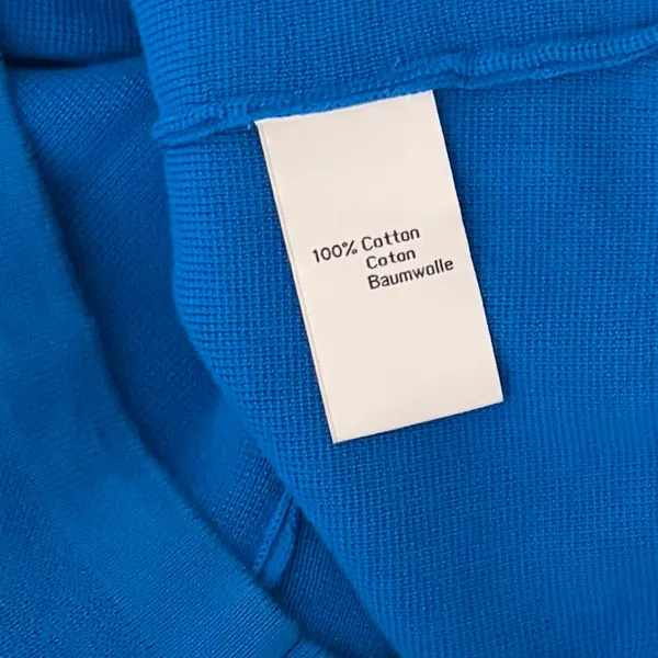 NEVE Quarter Zip Ski Sweater Blue White Striped Black Cuffs 100% Cotton X-Large - Image 11