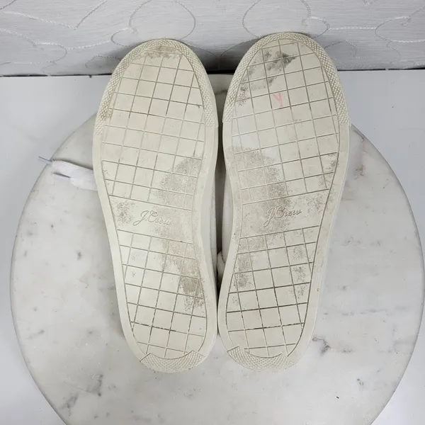 J.Crew Slip-on Sneakers Womens 8 White Canvas Slide On Lace Up Casual Mule - Image 10